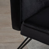 Chequeset Minimalist Dining Bench Settee with Tufted Velvet Cushion by Christopher Knight Home - N/A
