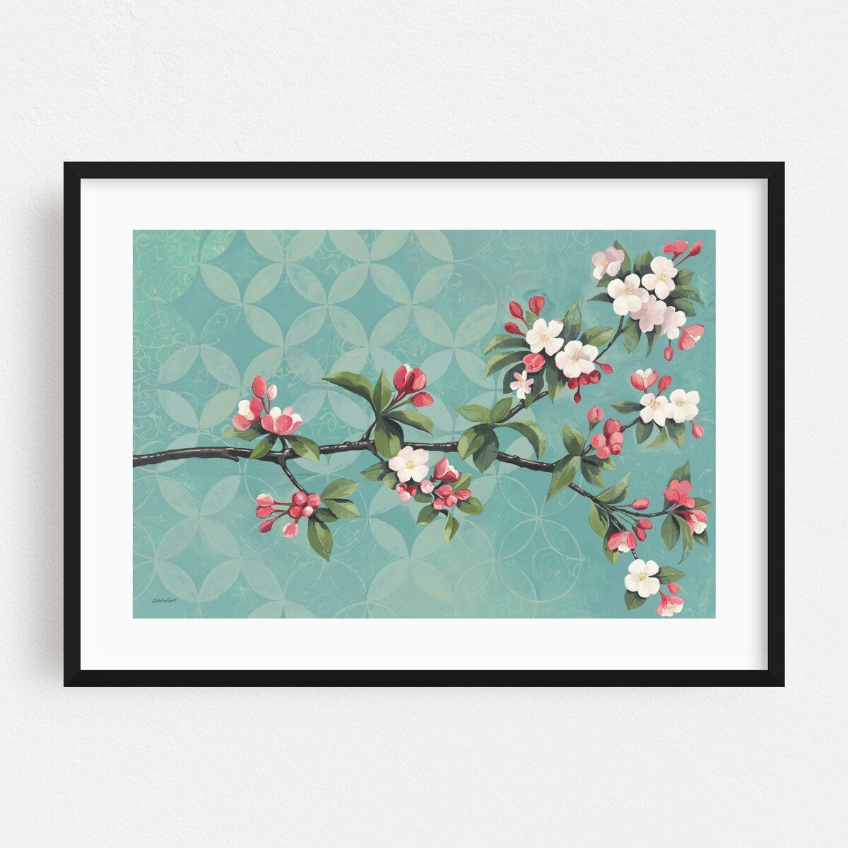 Cherry Blossoms Illustrations Floral Botanical Fruit Art Print/Poster