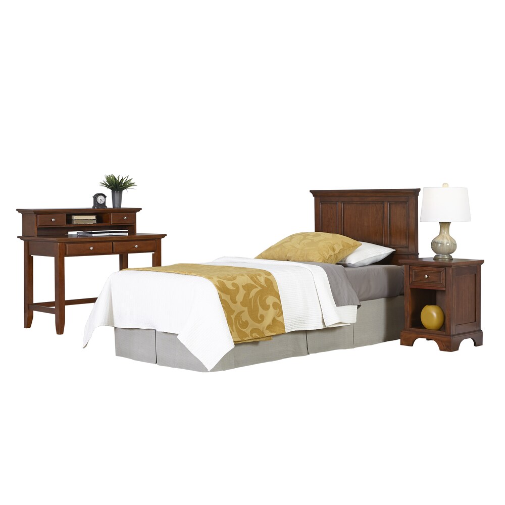 Chesapeake Twin Headboard, Night Stand, and Student Desk with Hutch by Home Styles
