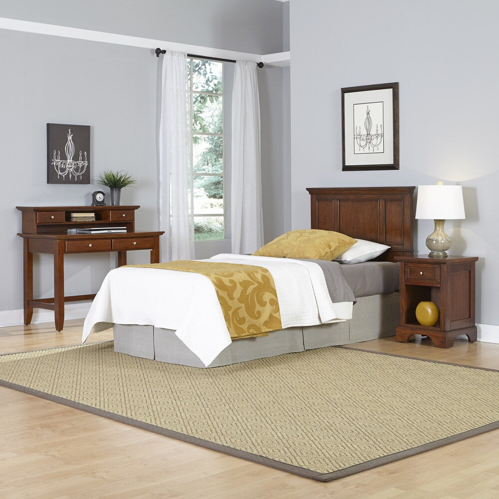 Chesapeake Twin Headboard, Night Stand, and Student Desk with Hutch by Home Styles