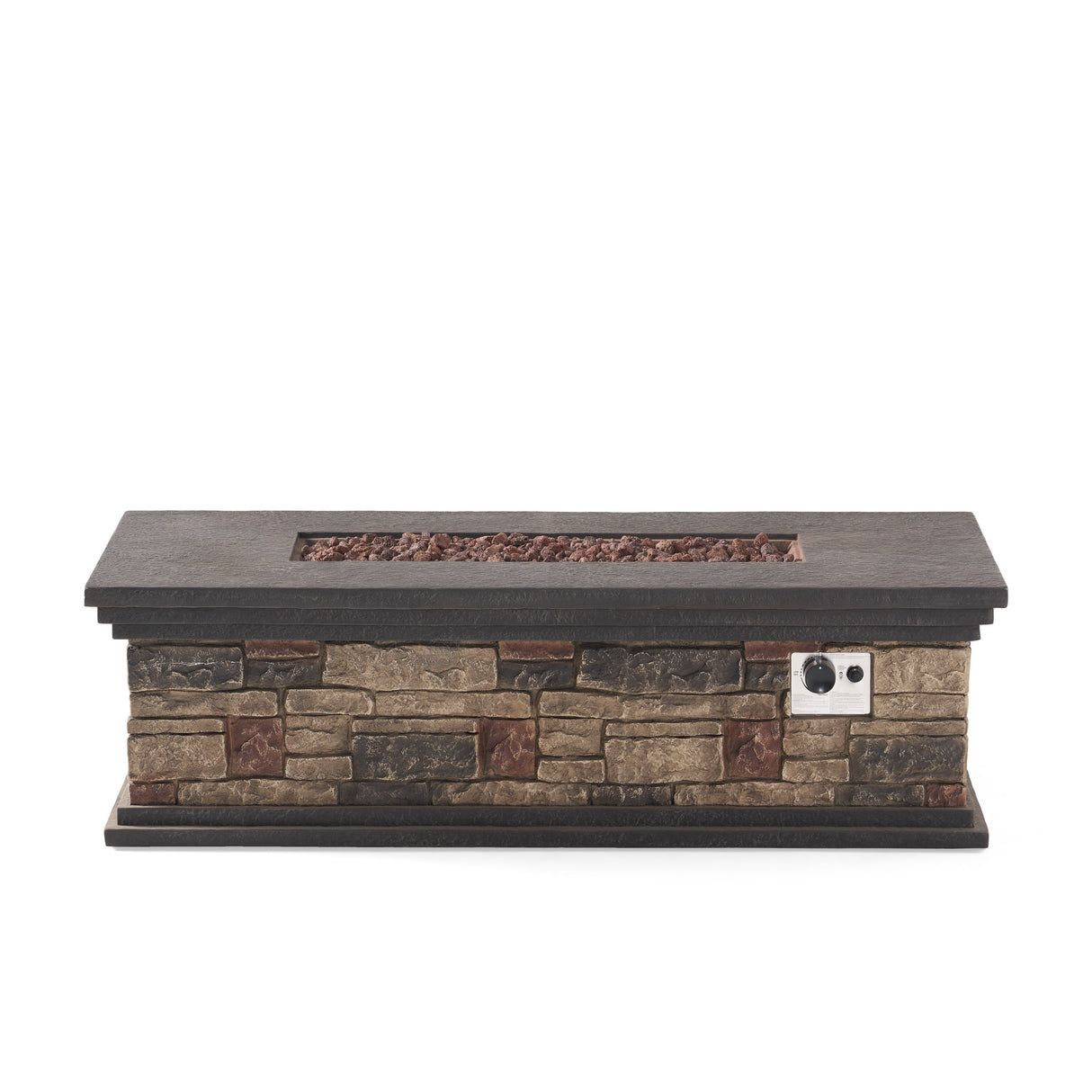 Chesney Outdoor 50,000 BTU Lightweight Concrete Rectangular Fire Pit (No Tank Holder) by Christopher Knight Home