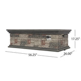 Chesney Outdoor 56" Rectangular 50,000 BTU Light Weight Concrete Fire Pit by Christopher Knight Home