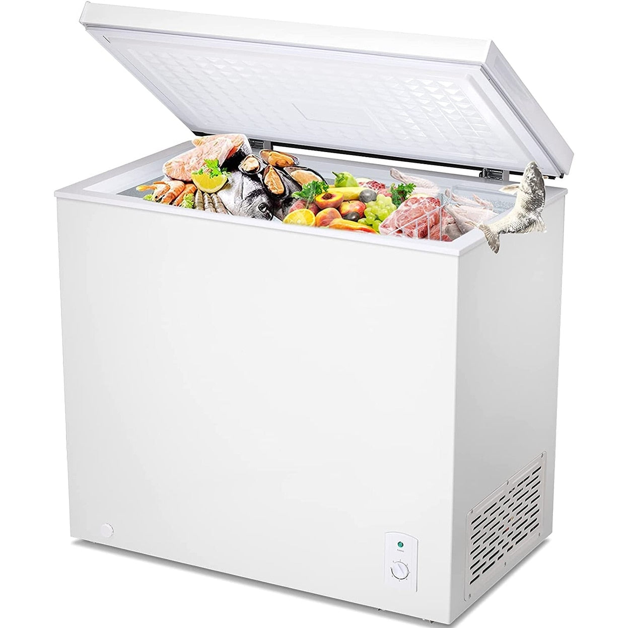 frifri0006　ホワイトXS Chest Freezer, 7 cu ft Compact Mini Freezer With Low Noise