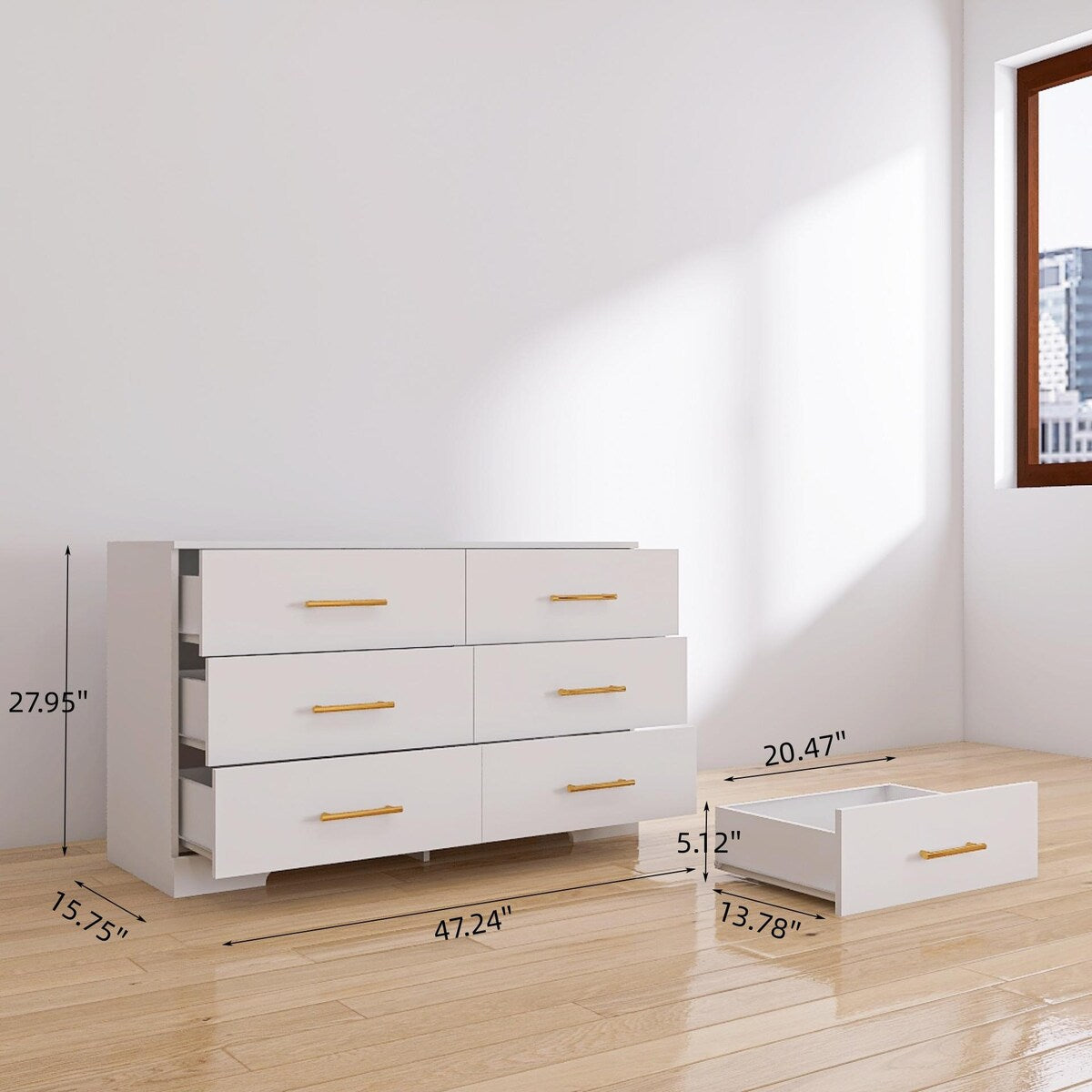 Chest of Drawers for Bedroom,6 Drawer Dresser