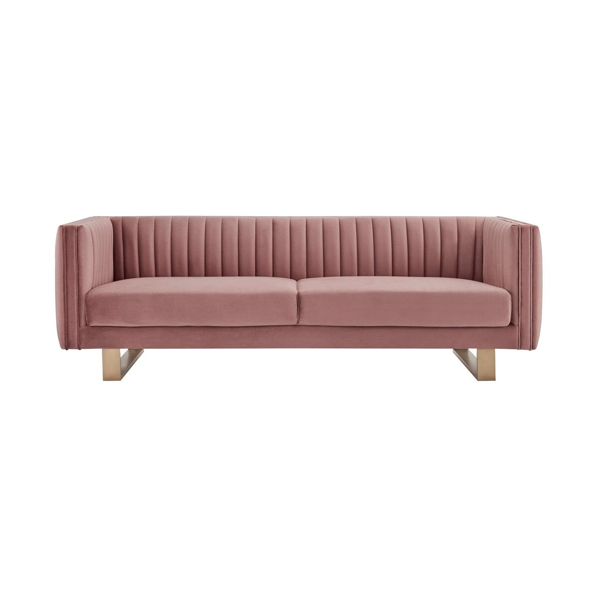 Chesterfield Design Fabric Sofa with Vertical Tufted Channels, Purple