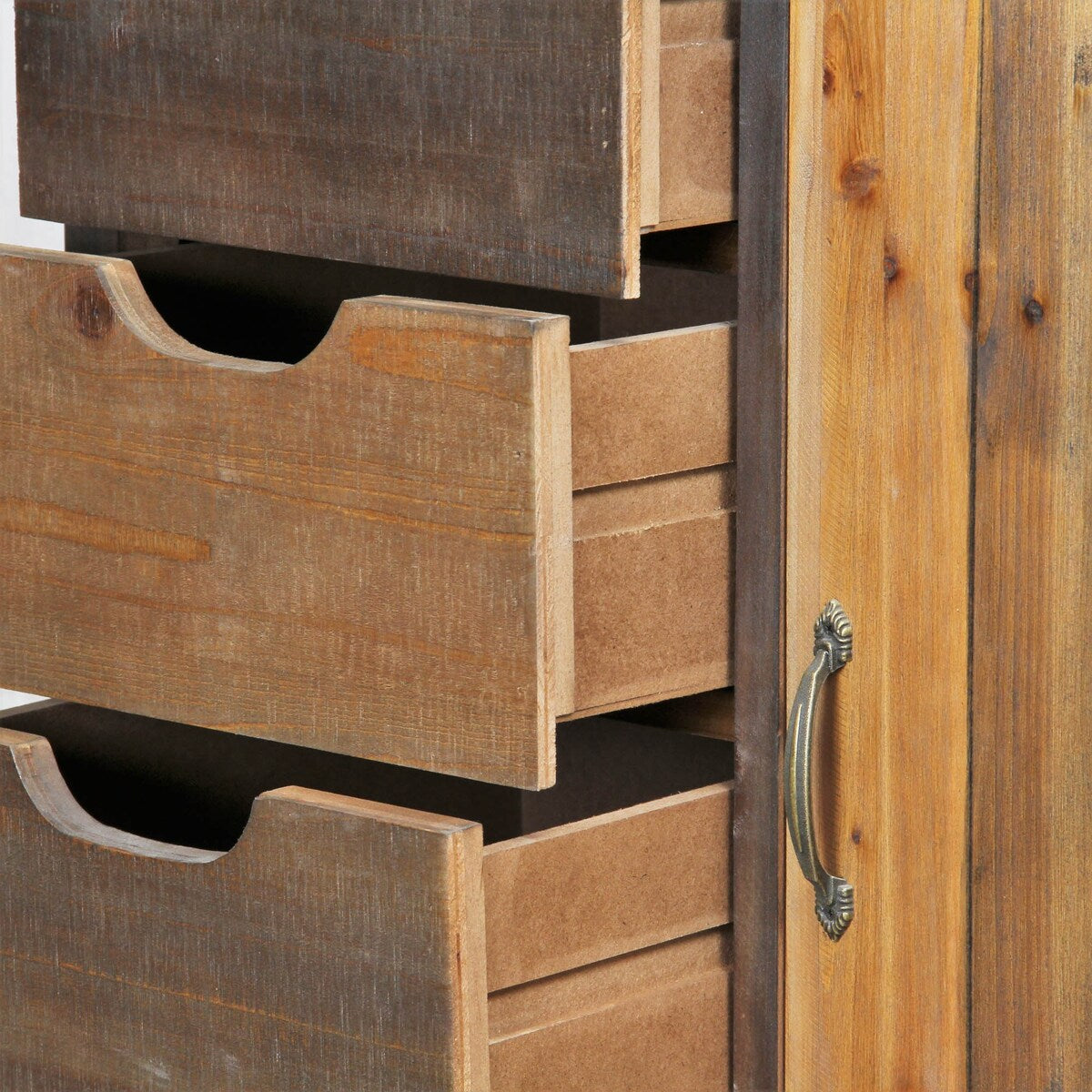 Cheungs Decorative Wooden Dark Brown Accent Cabinet - L:27.5"xW:15.25"xH:29.75".