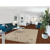 Chevron Moroccan Oriental Area Rug Hand-Knotted Wool Carpet - 6'7"x 10'2"