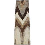 Chevron Plush Shaggy Moroccan Runner Rug Handmade Staircase Carpet - 2'7" x 7'9"