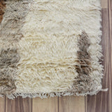 Chevron Plush Shaggy Moroccan Runner Rug Handmade Staircase Carpet - 2'7" x 7'9"
