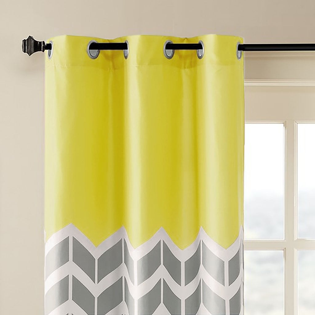 Chevron Printed Room Darkening Grommet Top Panel Pair