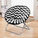 Black and White Chevron Saucer Papasan Chair