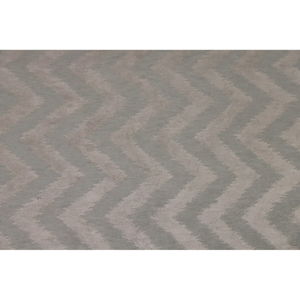 Chevron Style Modern Area Rug Handmade Contemporary Wool Carpet - 8'0"x 9'9"