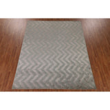 Chevron Style Modern Area Rug Handmade Contemporary Wool Carpet - 8'0"x 9'9"