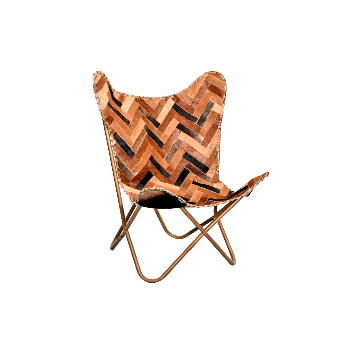 Chevron Tan Hairline Butterfly Chair - 16x29x36
