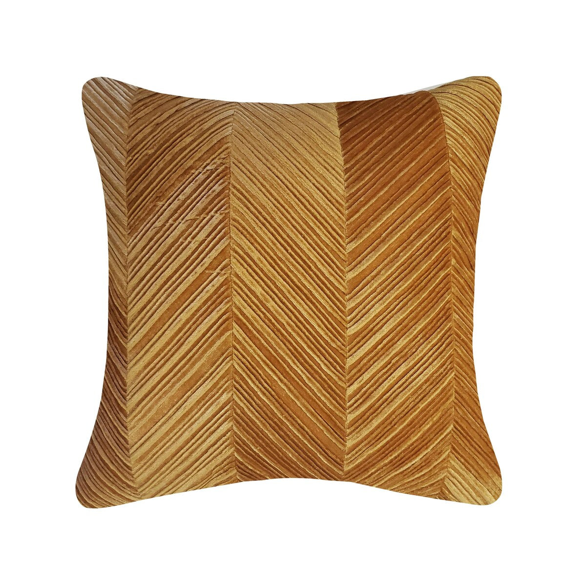 Edie At Home Chevron Velvet Decorative Pillow, Gold