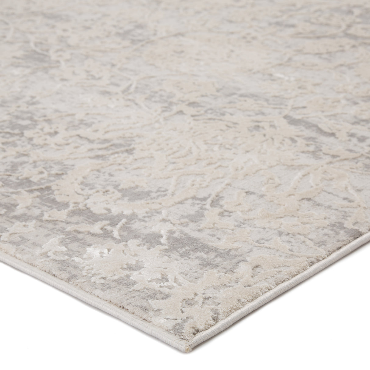 Cheyenne Abstract Grey and White Viscose Blend Area Rug