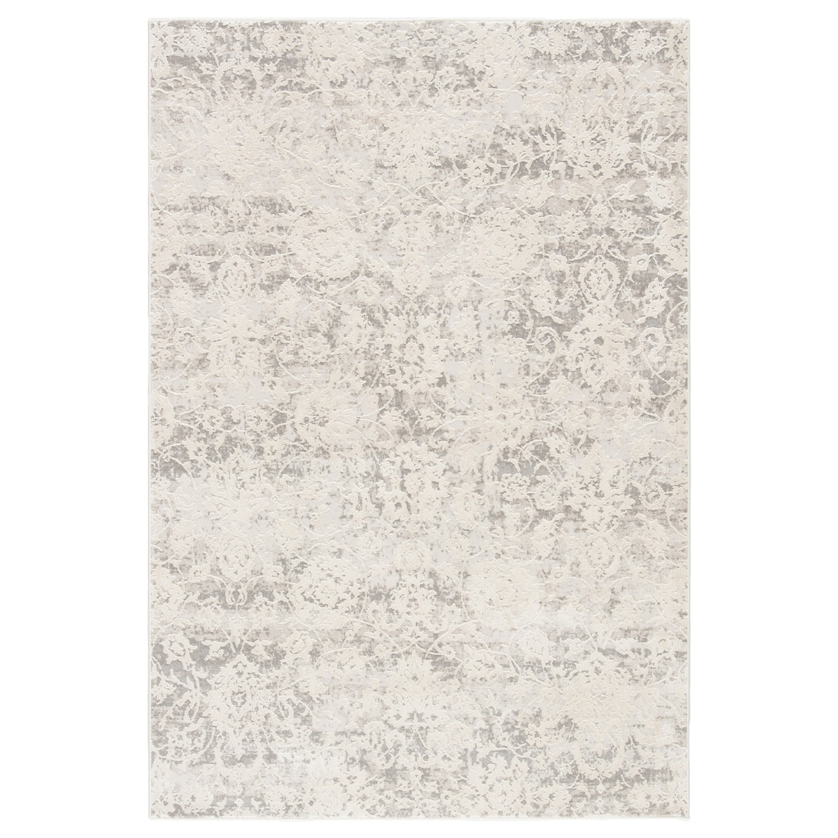 Cheyenne Abstract Grey and White Viscose Blend Area Rug