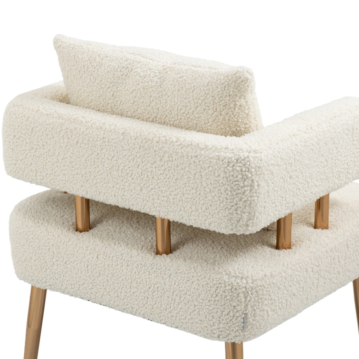 Chic Accent Armchair Leisure Chair Vanity Stool With Ergonomic Backrest