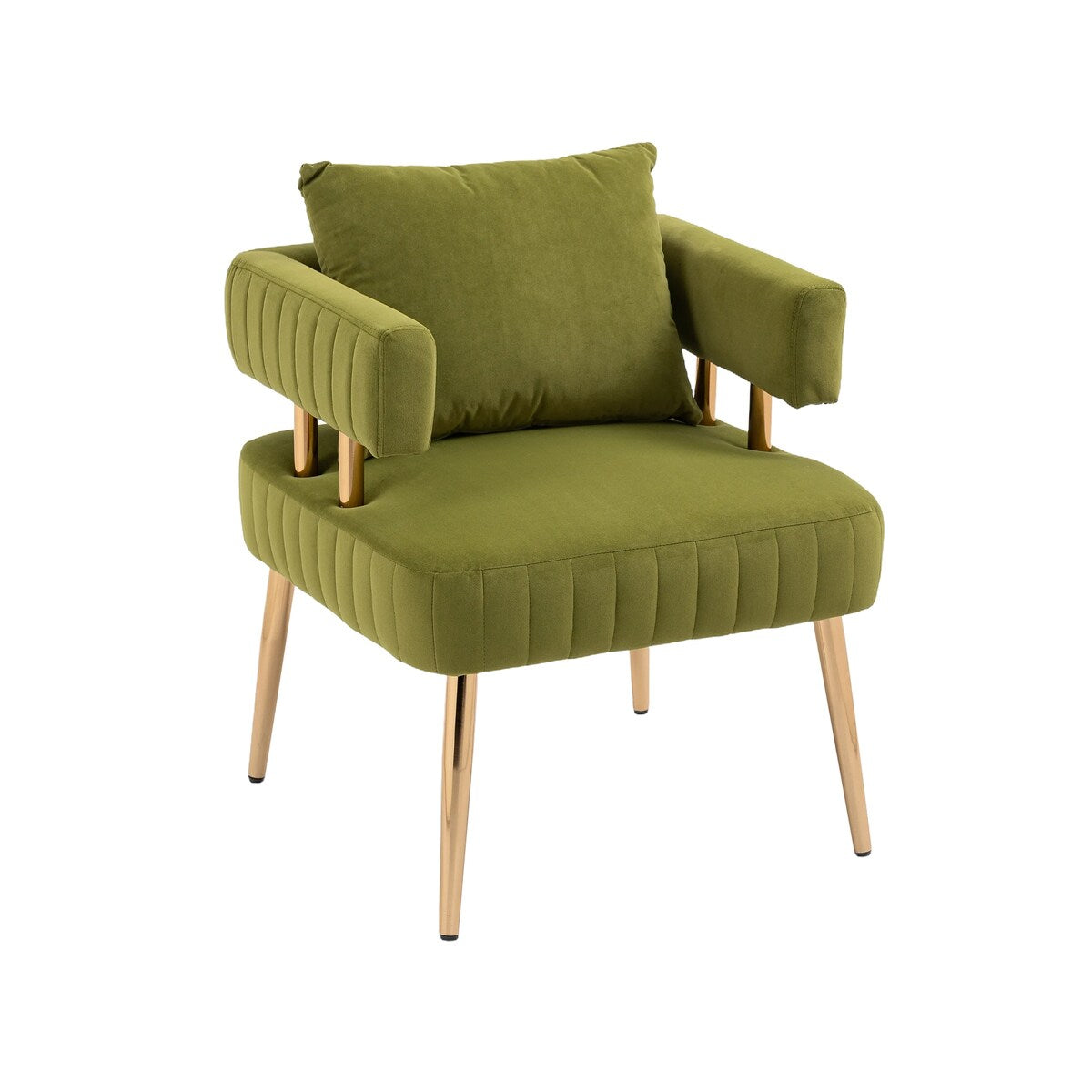 Chic Accent Armchair Leisure Chair Vanity Stool With Ergonomic Backrest