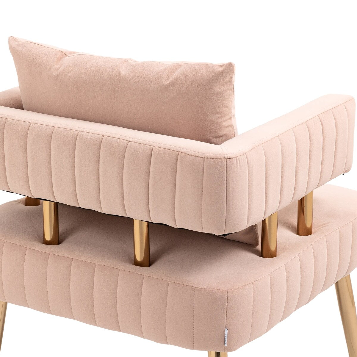 Chic Accent Armchair Leisure Chair Vanity Stool With Ergonomic Backrest