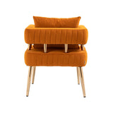 Chic Accent Armchair Leisure Chair Vanity Stool With Ergonomic Backrest