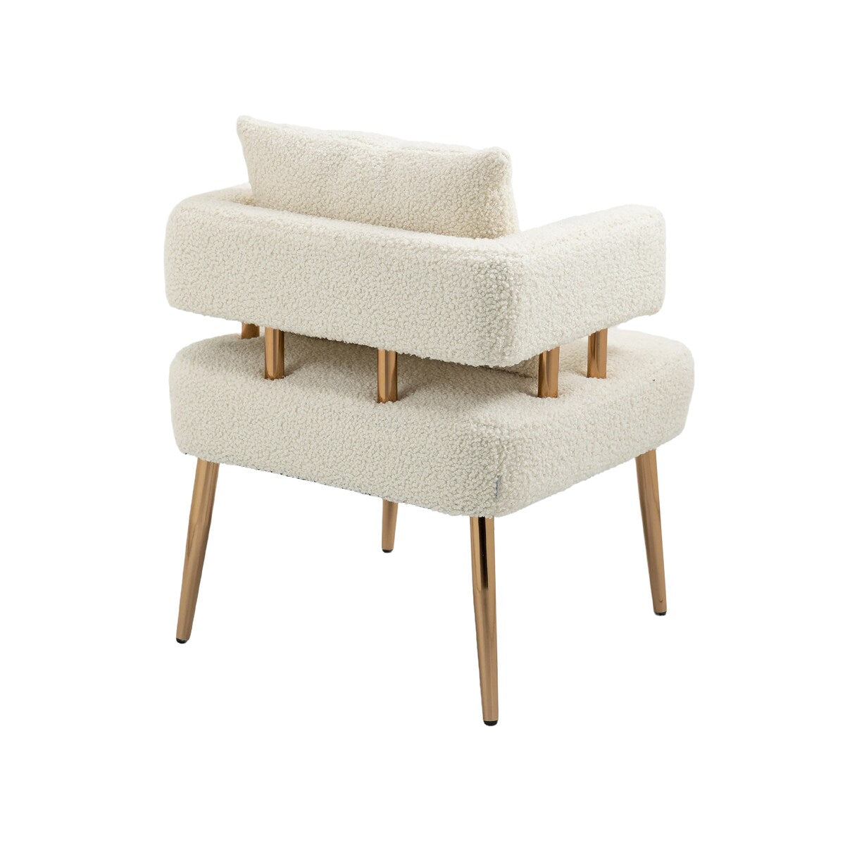 Chic Accent Armchair Leisure Chair Vanity Stool With Ergonomic Backrest