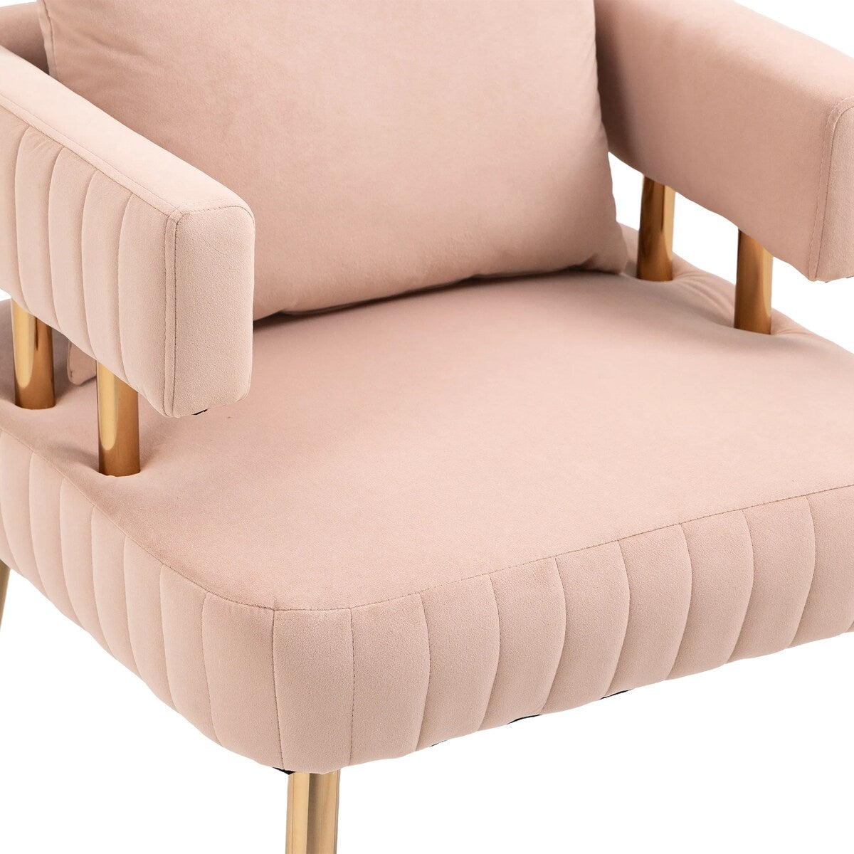 Chic Accent Armchair Leisure Chair Vanity Stool With Ergonomic Backrest
