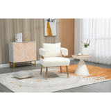 Chic Accent Armchair Leisure Chair Vanity Stool With Ergonomic Backrest