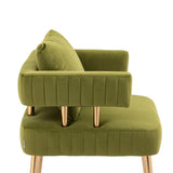 Chic Accent Armchair Leisure Chair Vanity Stool With Ergonomic Backrest
