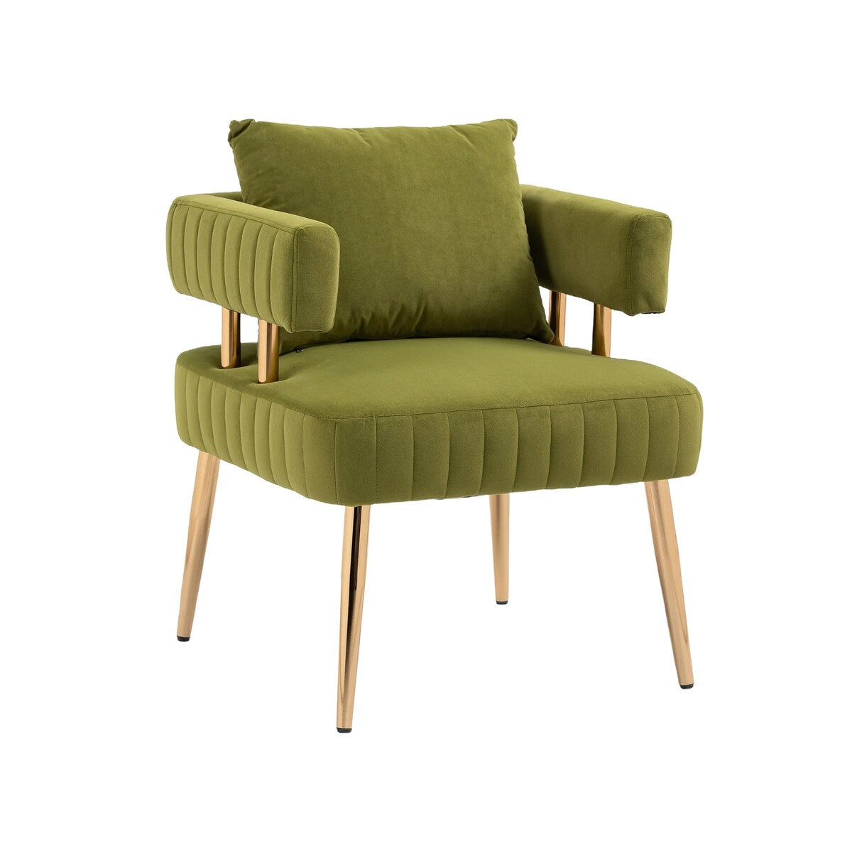 Chic Accent Armchair Leisure Chair Vanity Stool With Ergonomic Backrest