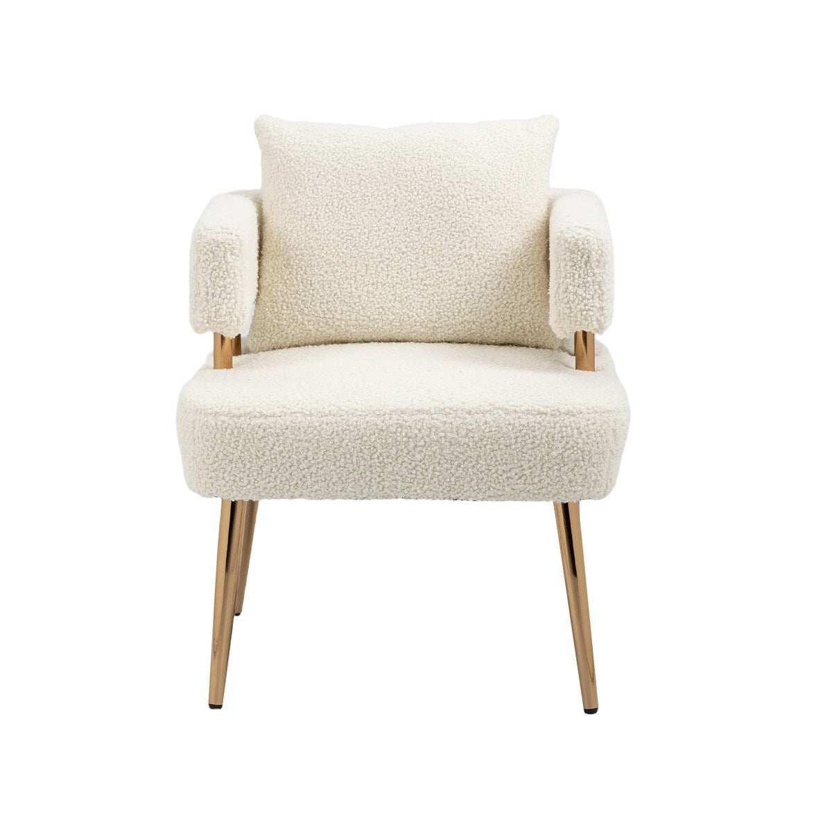 Chic Accent Armchair Leisure Chair Vanity Stool With Ergonomic Backrest