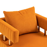 Chic Accent Armchair Leisure Chair Vanity Stool With Ergonomic Backrest