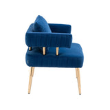 Chic Accent Armchair Leisure Chair Vanity Stool With Ergonomic Backrest