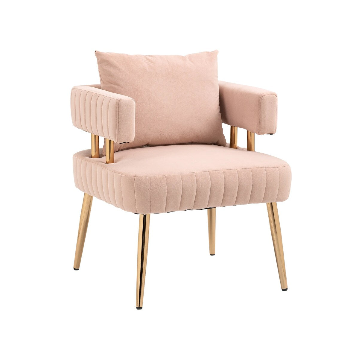 Chic Accent Armchair Leisure Chair Vanity Stool With Ergonomic Backrest