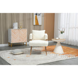 Chic Accent Armchair Leisure Chair Vanity Stool With Ergonomic Backrest
