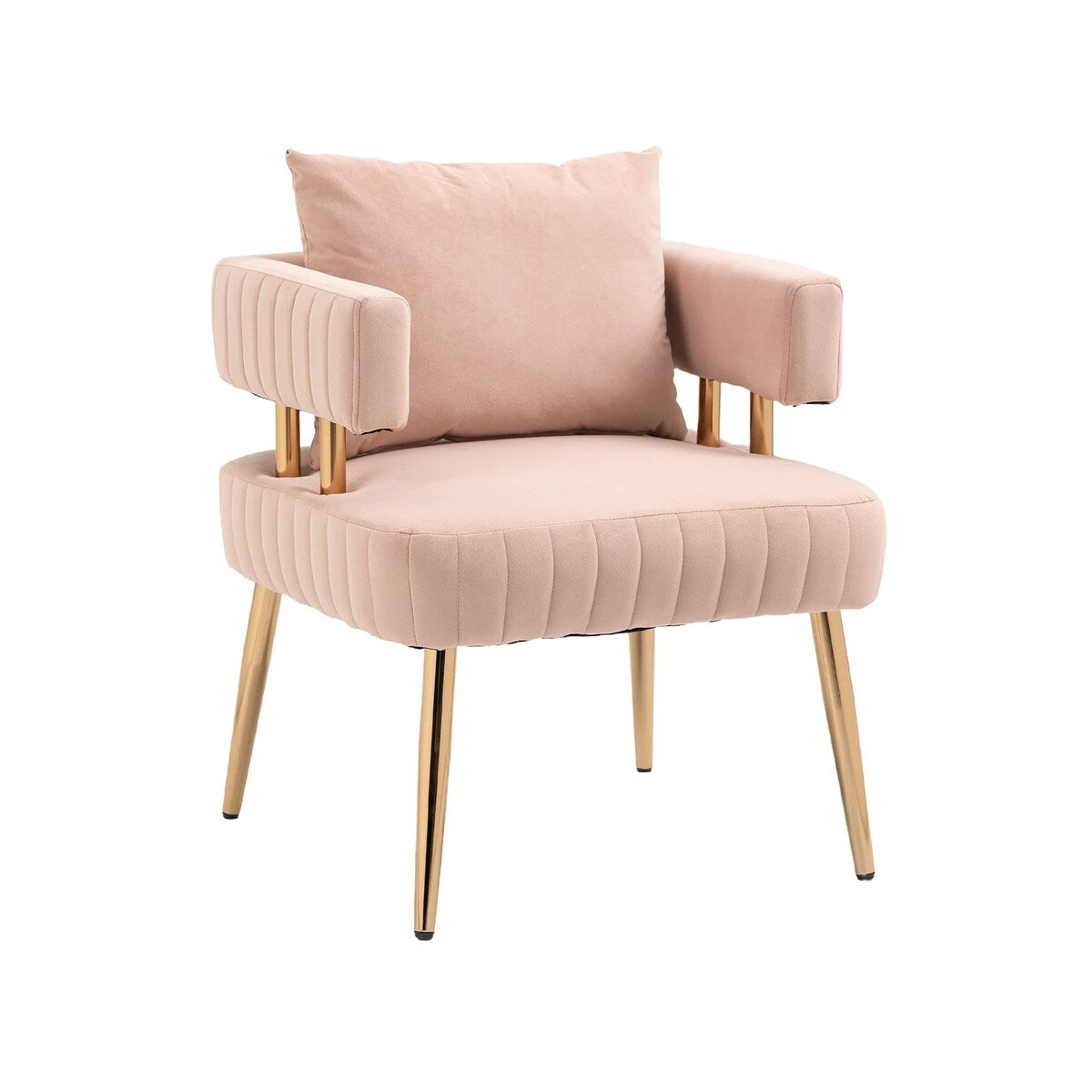 Chic Accent Armchair Leisure Chair Vanity Stool With Ergonomic Backrest