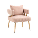 Chic Accent Armchair Leisure Chair Vanity Stool With Ergonomic Backrest