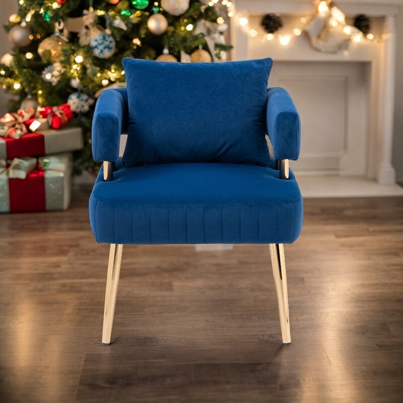Chic Accent Armchair Leisure Chair Vanity Stool With Ergonomic Backrest
