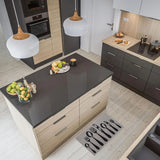 Chic Cutlery Print Wool-Effect Kitchen Mat and Runner Rug