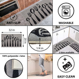 Chic Cutlery Print Wool-Effect Kitchen Mat and Runner Rug