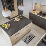 Chic Cutlery Print Wool-Effect Kitchen Mat and Runner Rug