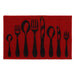 Chic Cutlery Print Wool-Effect Kitchen Mat and Runner Rug