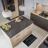 Chic Cutlery Print Wool-Effect Kitchen Mat and Runner Rug