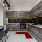 Chic Cutlery Print Wool-Effect Kitchen Mat and Runner Rug