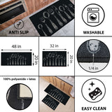 Chic Cutlery Print Wool-Effect Kitchen Mat and Runner Rug
