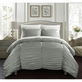 Chic Home Aurora 7 Piece Bed in a Bag Striped Ruched Comforter Set