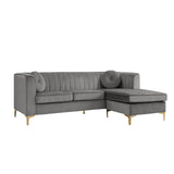 Chic Home Britannia Velvet Upholstered Modular Sectional Sofa