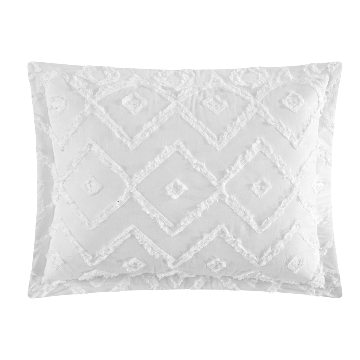 Chic Home Kade 7 Piece Clip Jacquard Cotton Shell With Textured Geometric Pattern Quilt Set