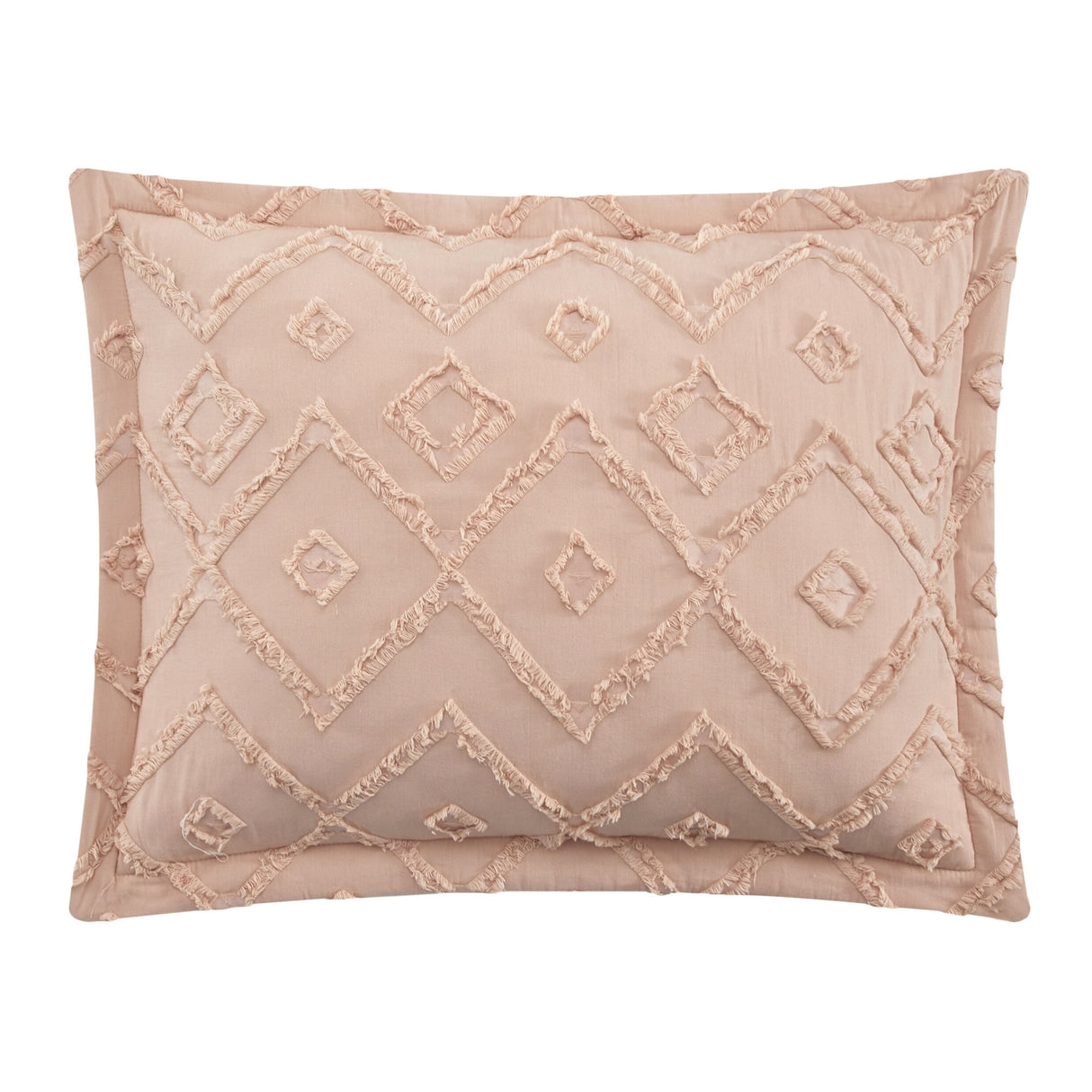 Chic Home Kade 7 Piece Clip Jacquard Cotton Shell With Textured Geometric Pattern Quilt Set