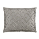 Chic Home Kade 7 Piece Clip Jacquard Cotton Shell With Textured Geometric Pattern Quilt Set